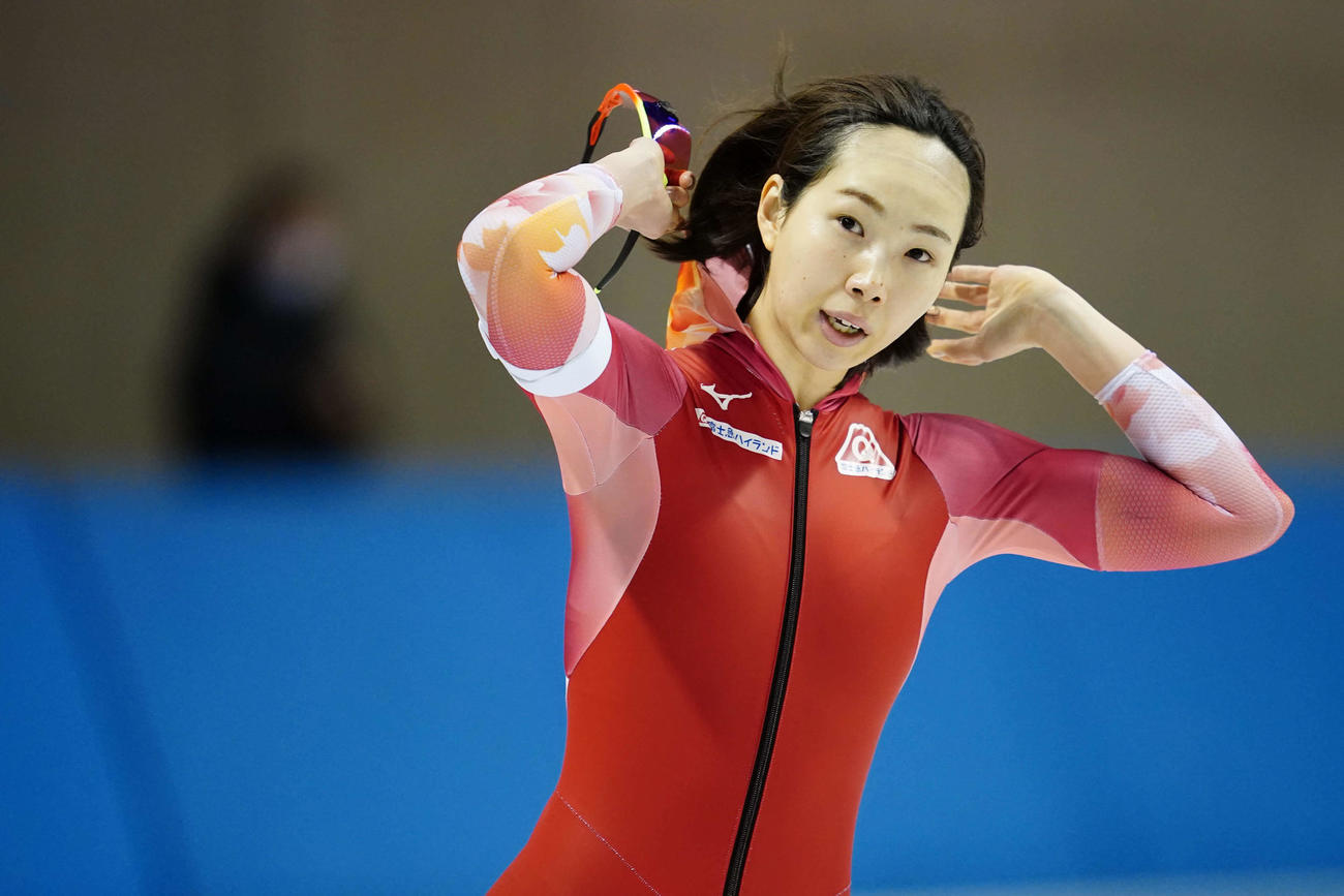 女子1500メートルで2位の押切（代表撮影）
