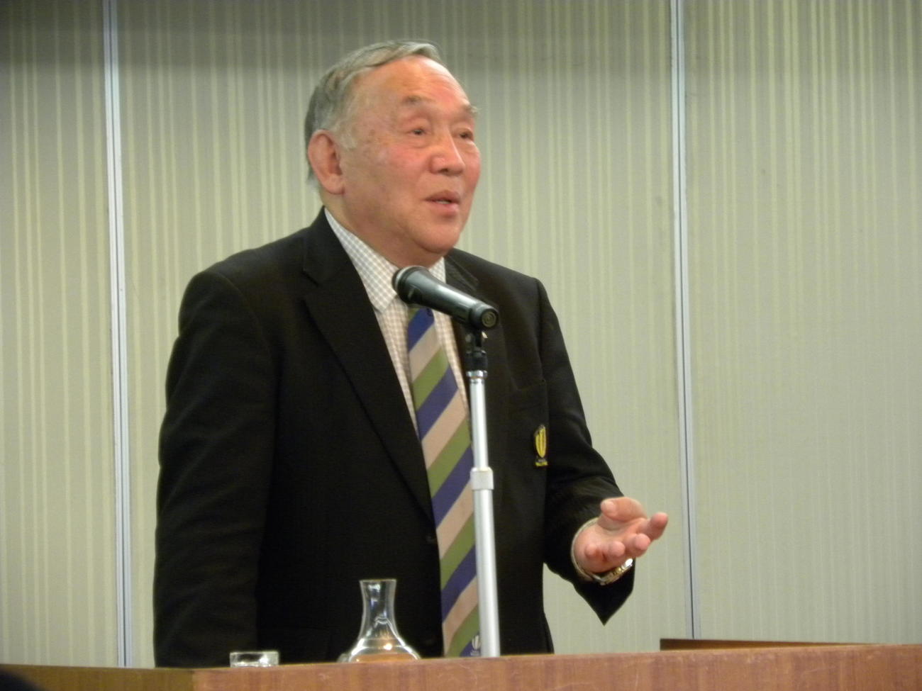 ニュージーランドメリット勲章を受章することが決まった日本ラグビー協会の坂田好弘顧問＝2019年1月23日