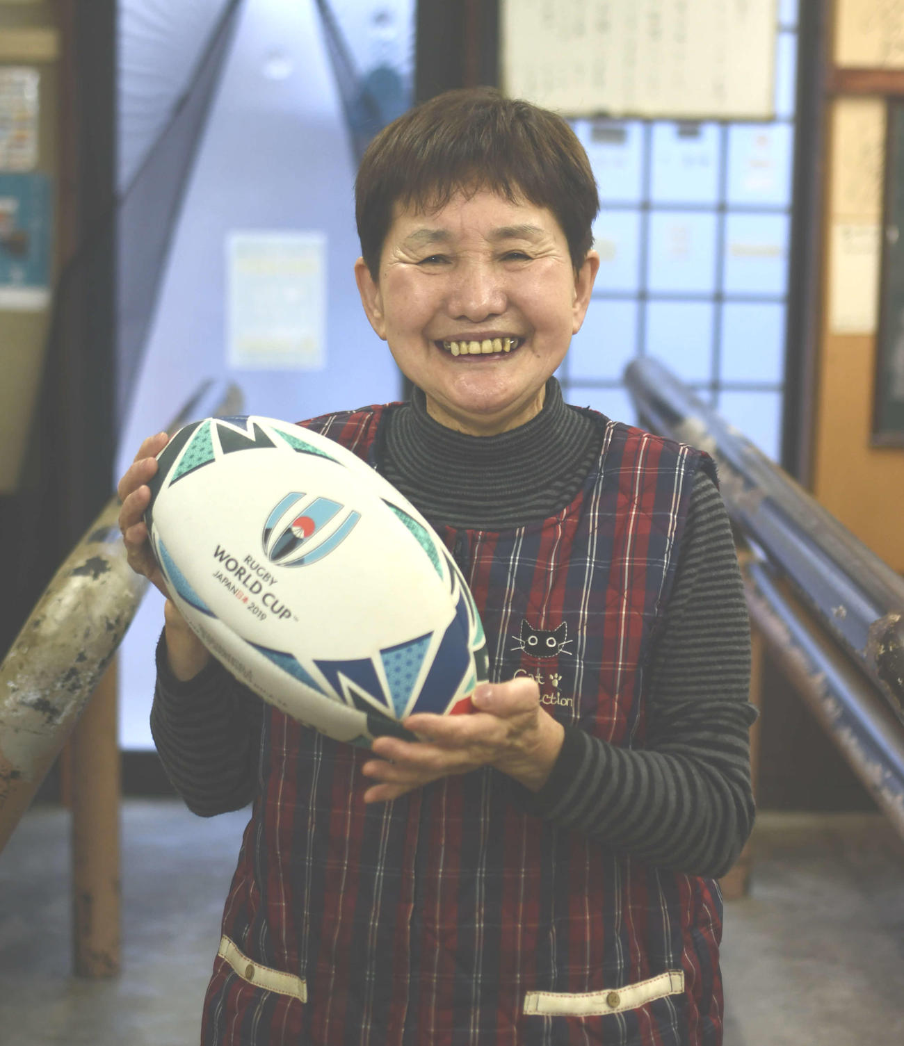 花園ラグビー酒場のおかみ、東屋さん（撮影・平山連）