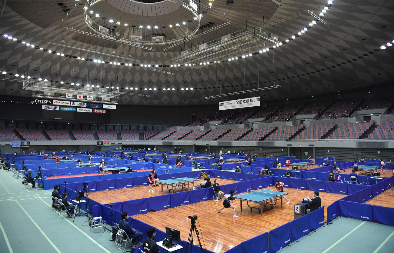 無観客の全日本卓球選手権が開幕した（撮影・岩下翔太）
