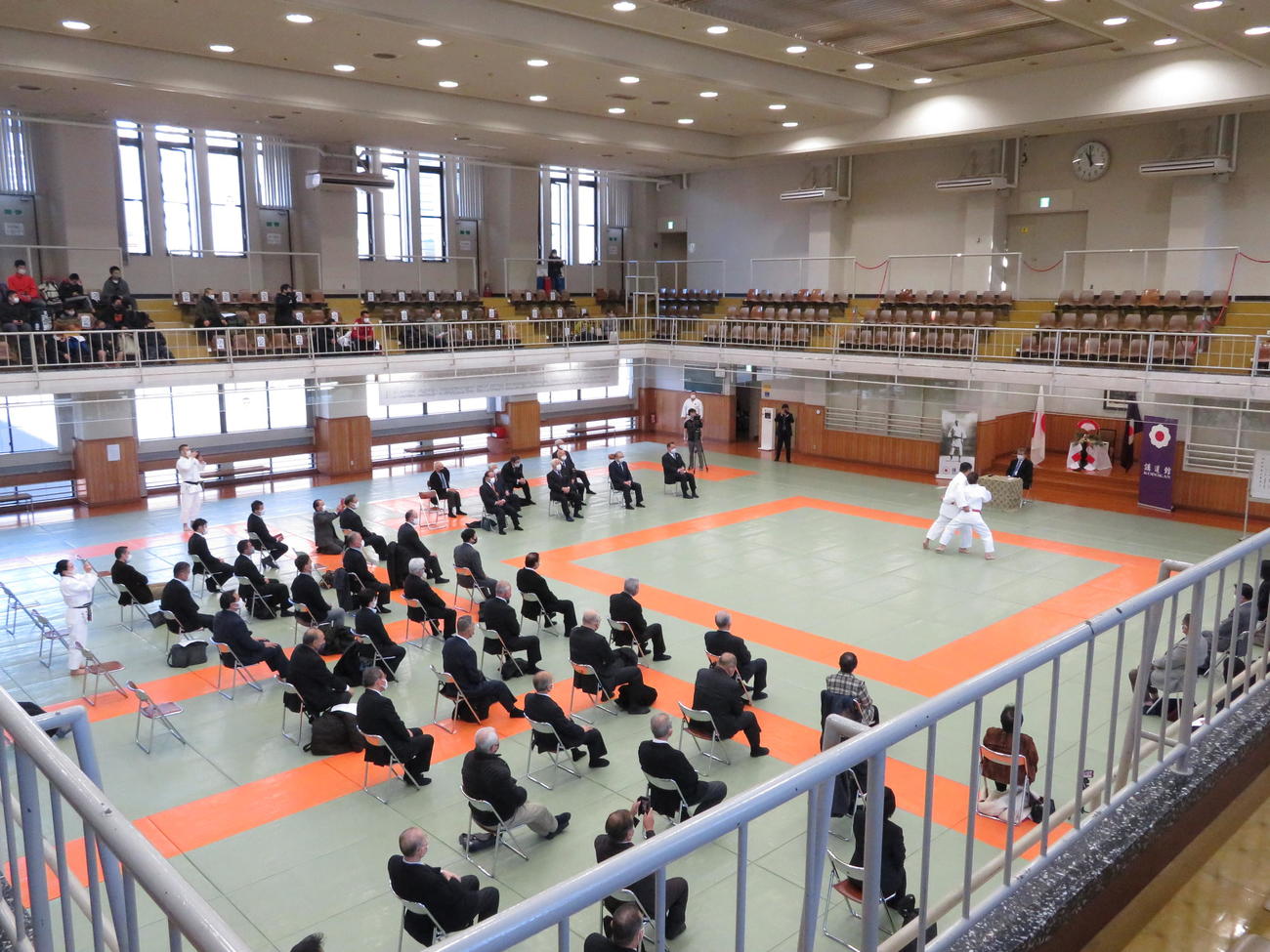 講道館大道場で行われた鏡開き式（撮影・峯岸佑樹）