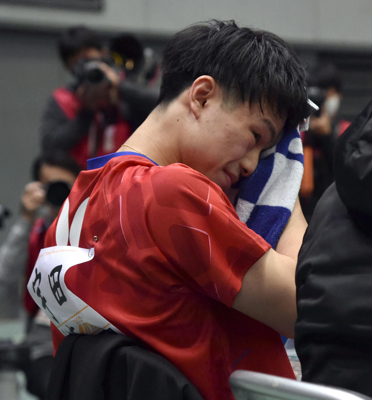 全日本卓球選手権　男子シングルス4回戦で敗れた宇田幸矢（撮影・岩下翔太）