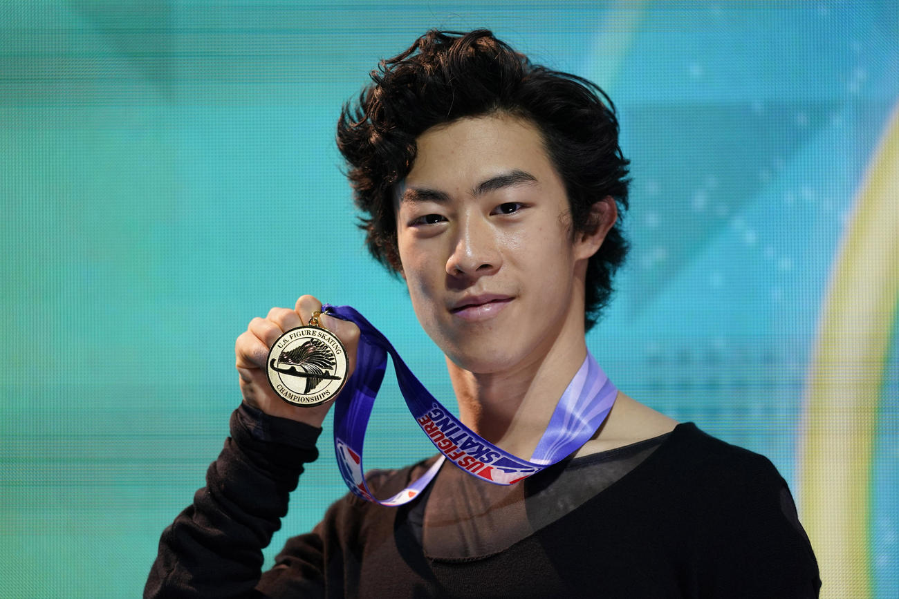 全米選手権で優勝し笑顔を見せるネーサン・チェン（AP）