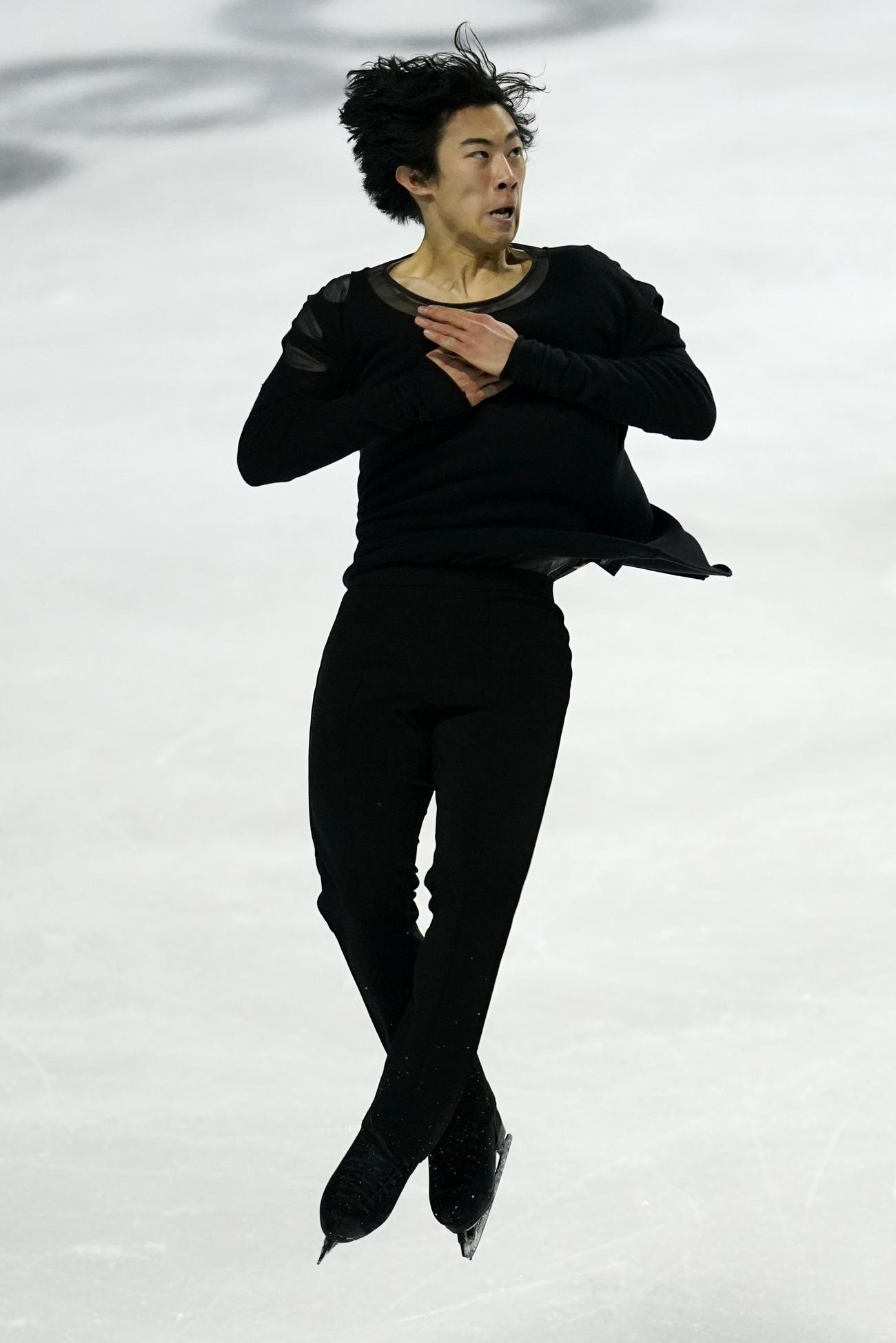 全米選手権で演技するネーサン・チェン（AP）