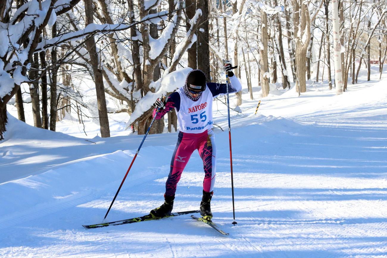 北北海道の男子15キロフリーで初優勝したフィンドレーの滑り（撮影・永野高輔）