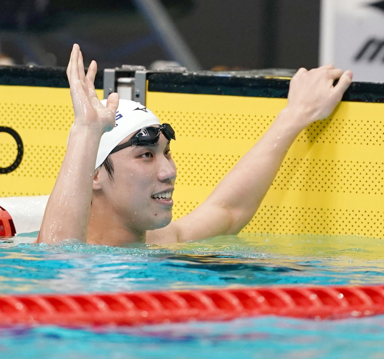 男子200メートル自由形決勝で日本記録をマークした松元（代表撮影）
