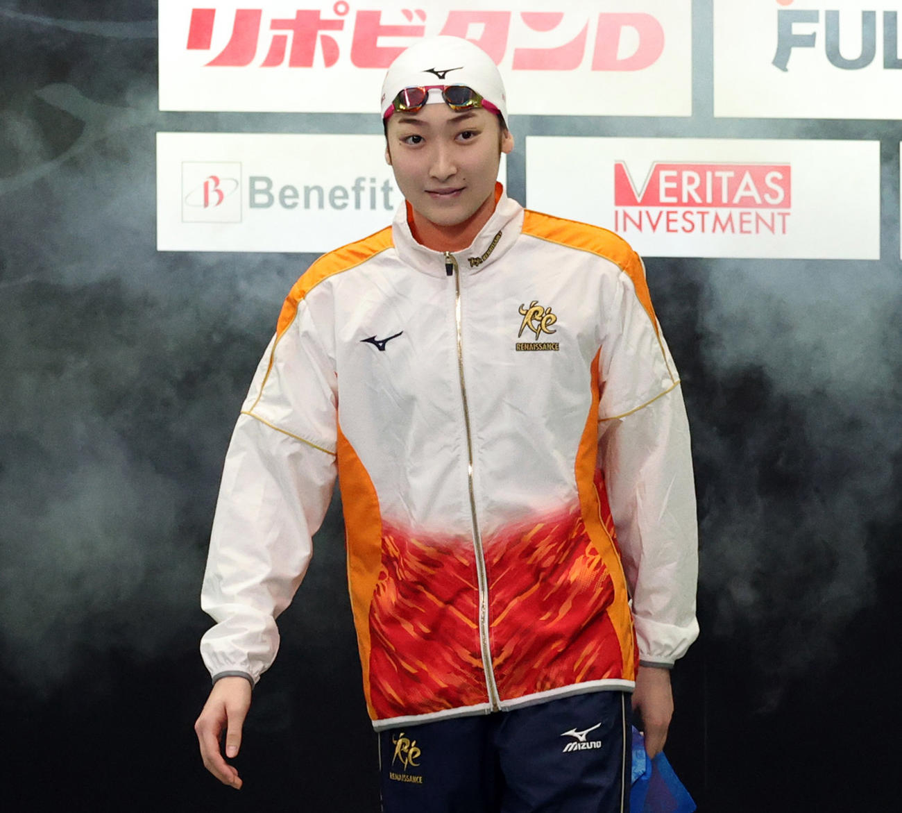 女子100メートル自由形決勝に臨む池江（代表撮影）