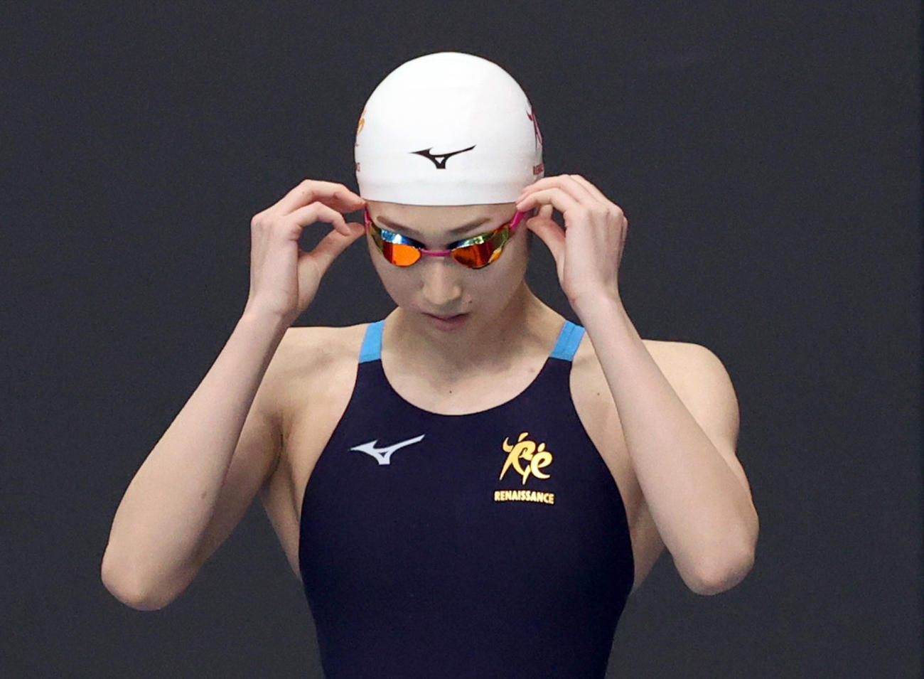 女子100メートル自由形決勝に臨む池江（代表撮影）