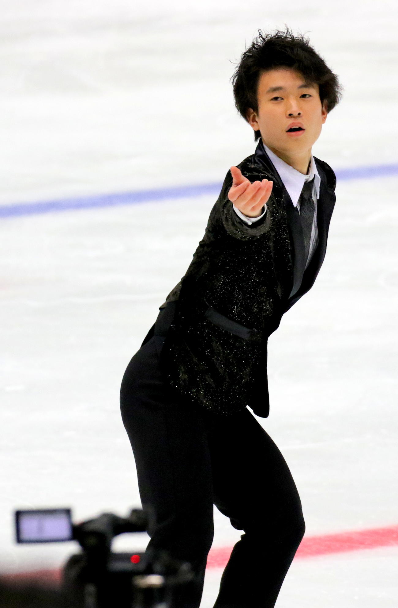 全国高校スケート選手権フィギュア競技　男子決勝（フリー）を終えて3位となった綾羽の本田ルーカス剛史（撮影・木下淳）