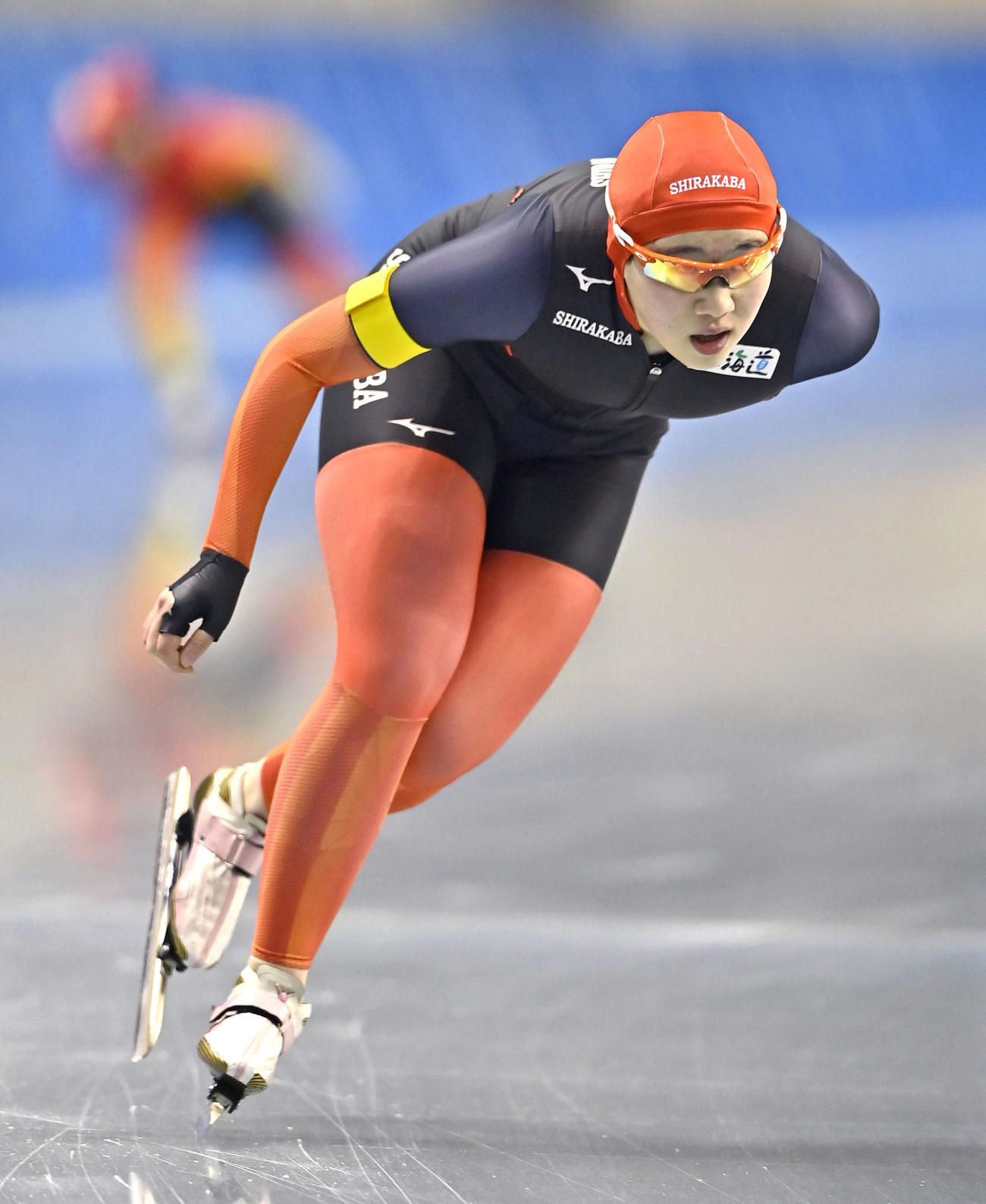 スピード女子1500メートル 　1分59秒74の大会新記録で優勝した白樺学園・堀川桃香（共同）