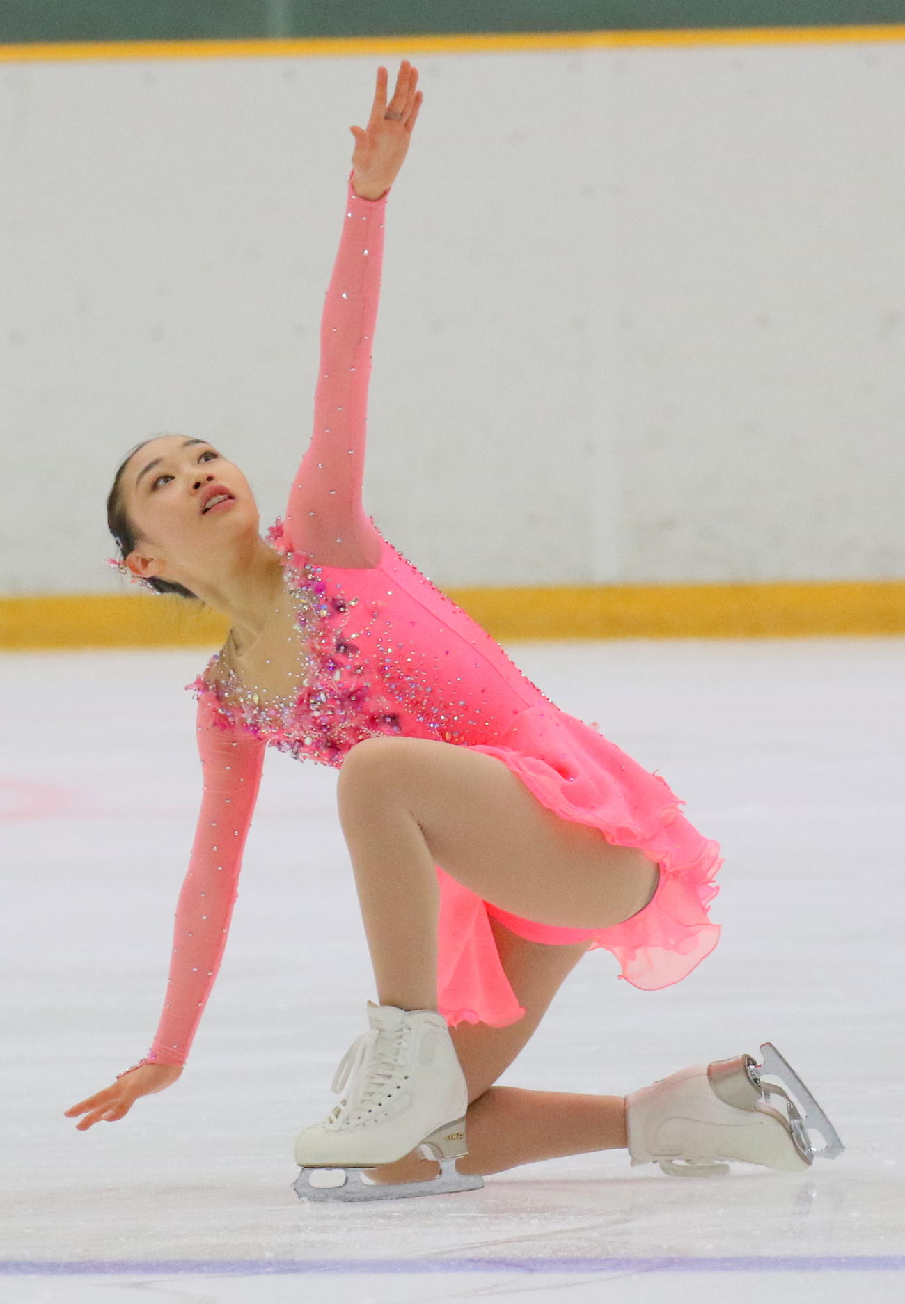 全国高校スケート選手権フィギュア競技　女子決勝（フリー）でSP2位から逆転し、インターハイ初出場初制覇を遂げた中京大中京1年の松生理乃（撮影・木下淳）