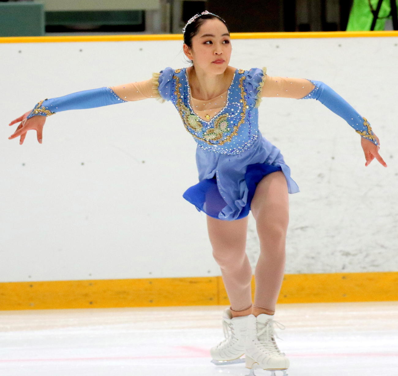 全国高校スケート選手権フィギュア競技　女子決勝（フリー）でSP6位から総合2位に順位を上げた香椎2年の江川マリア（撮影・木下淳）