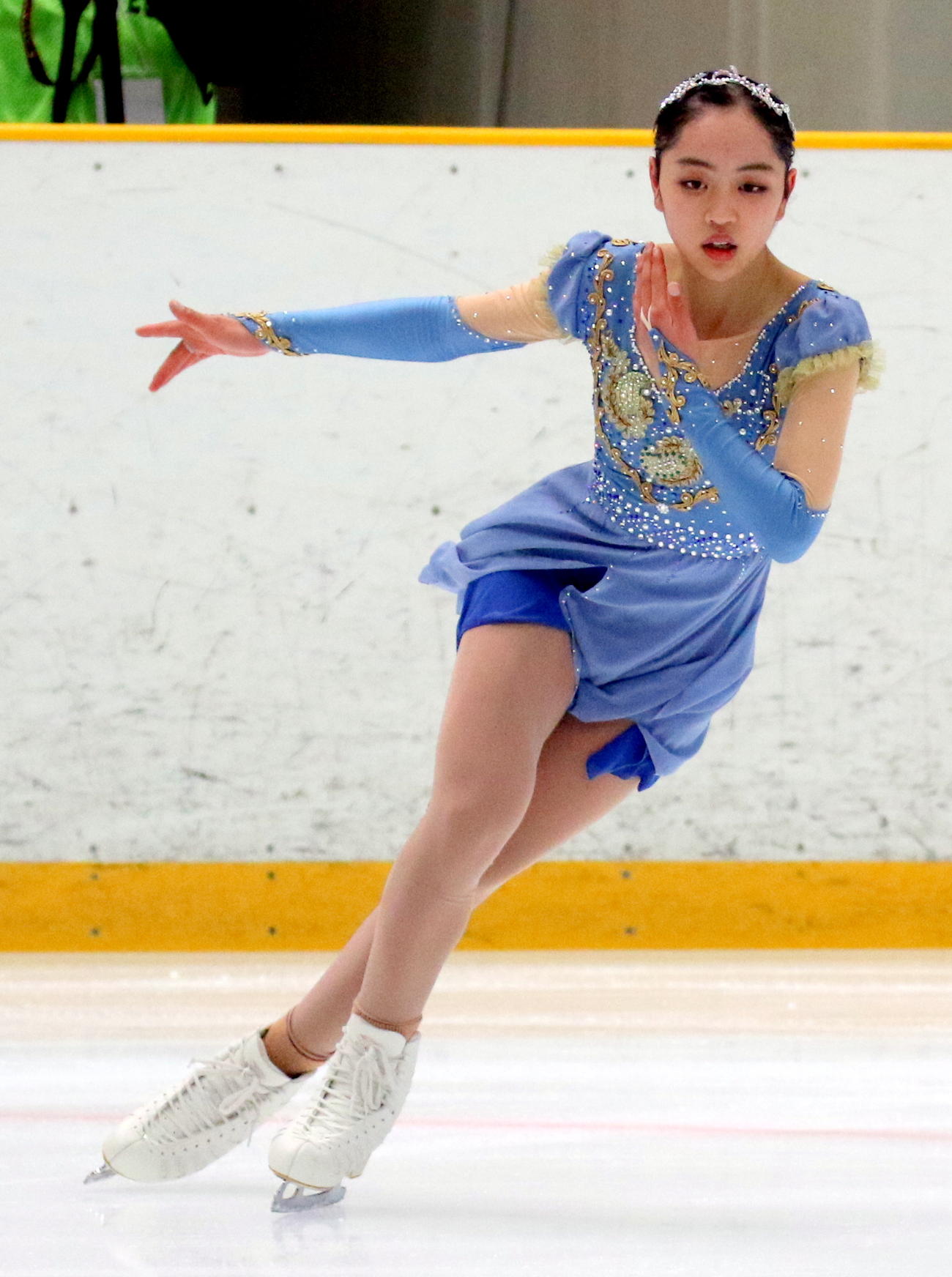 全国高校スケート選手権フィギュア競技　女子決勝（フリー）でSP6位から総合2位に順位を上げた香椎2年の江川マリア（撮影・木下淳）