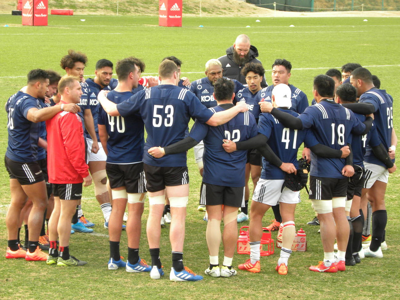 神戸製鋼の選手たち（2020年1月16日撮影）