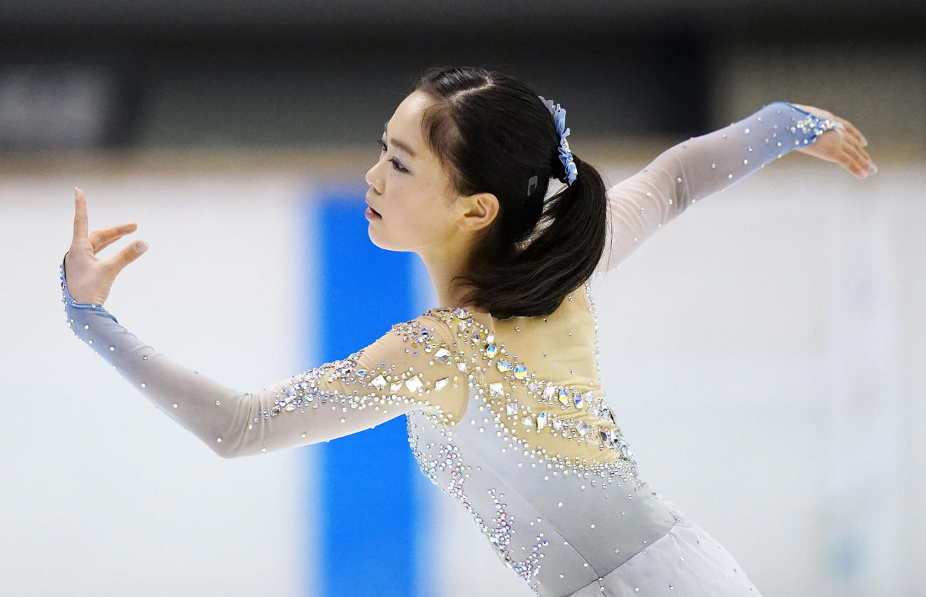 フィギュア少年女子　SPで2位の京都・吉田陽菜（代表撮影）
