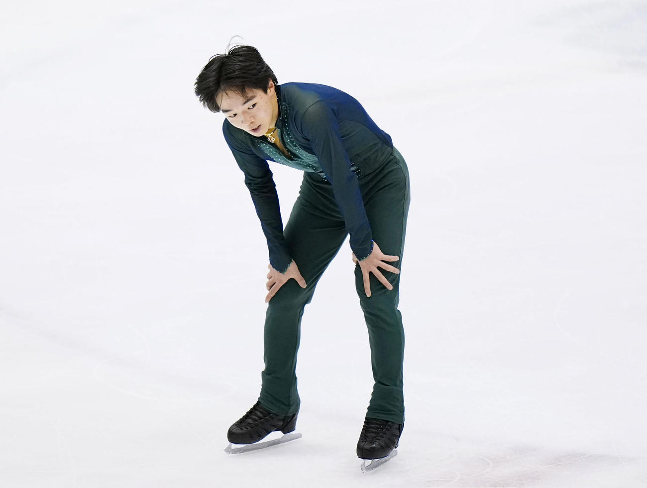 冬季国体2021　フィギュア少年男子フリー　フリー演技を終えた神奈川・鍵山優真（代表撮影）