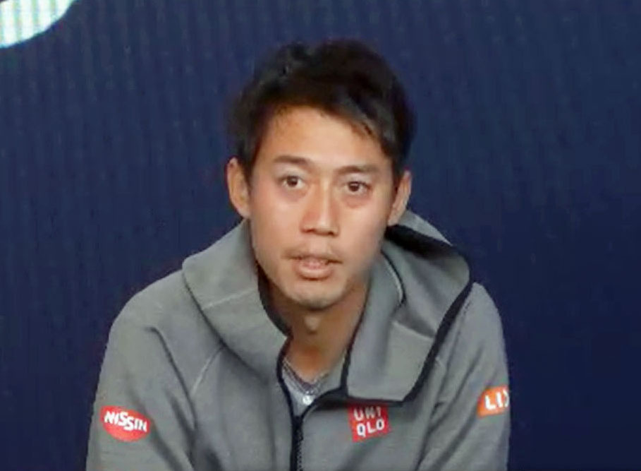 男子テニス、ATPカップの記者会見に臨む錦織圭（共同）