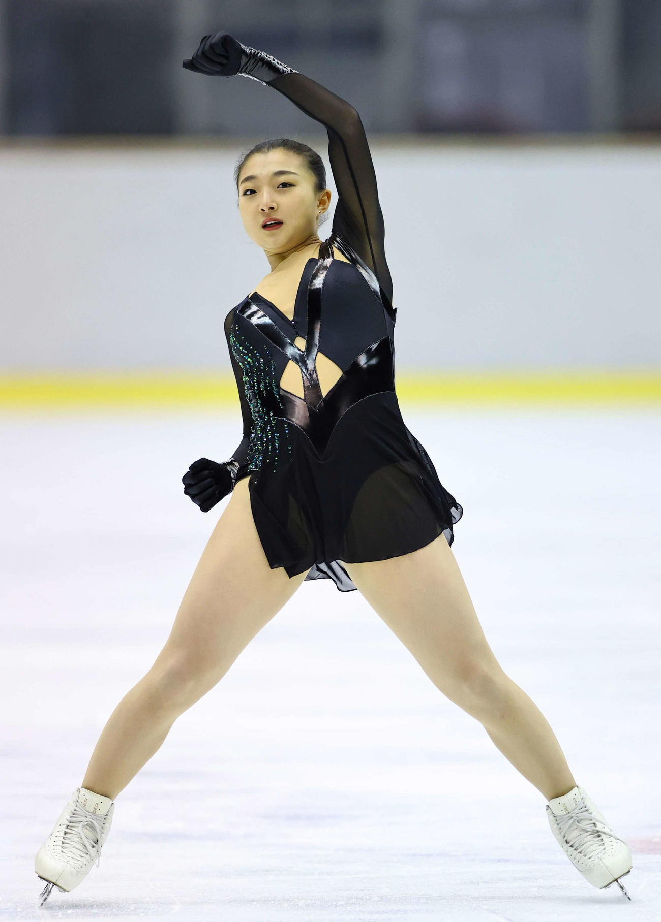 冬季国体成年女子フリーで演技する坂本花織（2021年1月30日撮影）