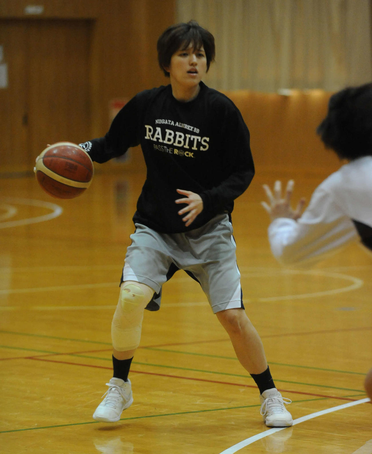 実戦形式の練習で調整する北川