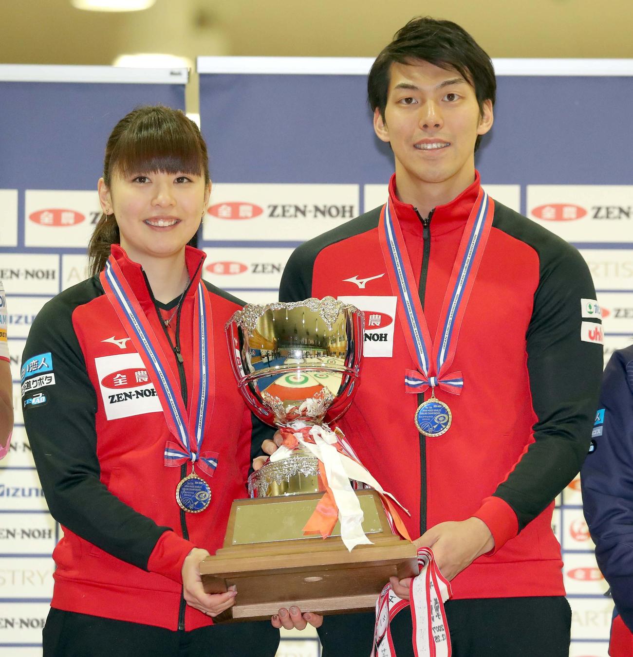 松村千秋（左）谷田康真（2020年3月1日撮影）