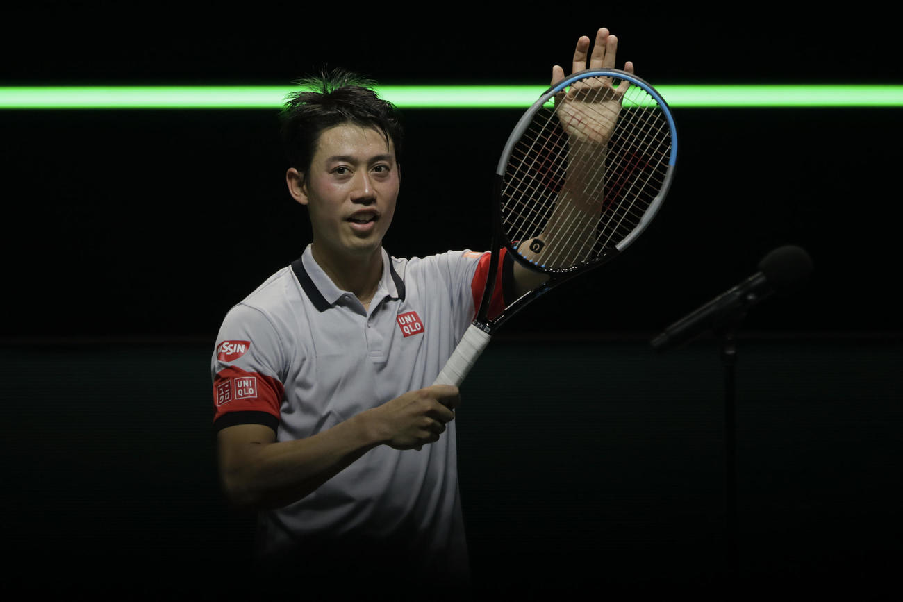デミノーを下し準々決勝に進出した錦織（AP）