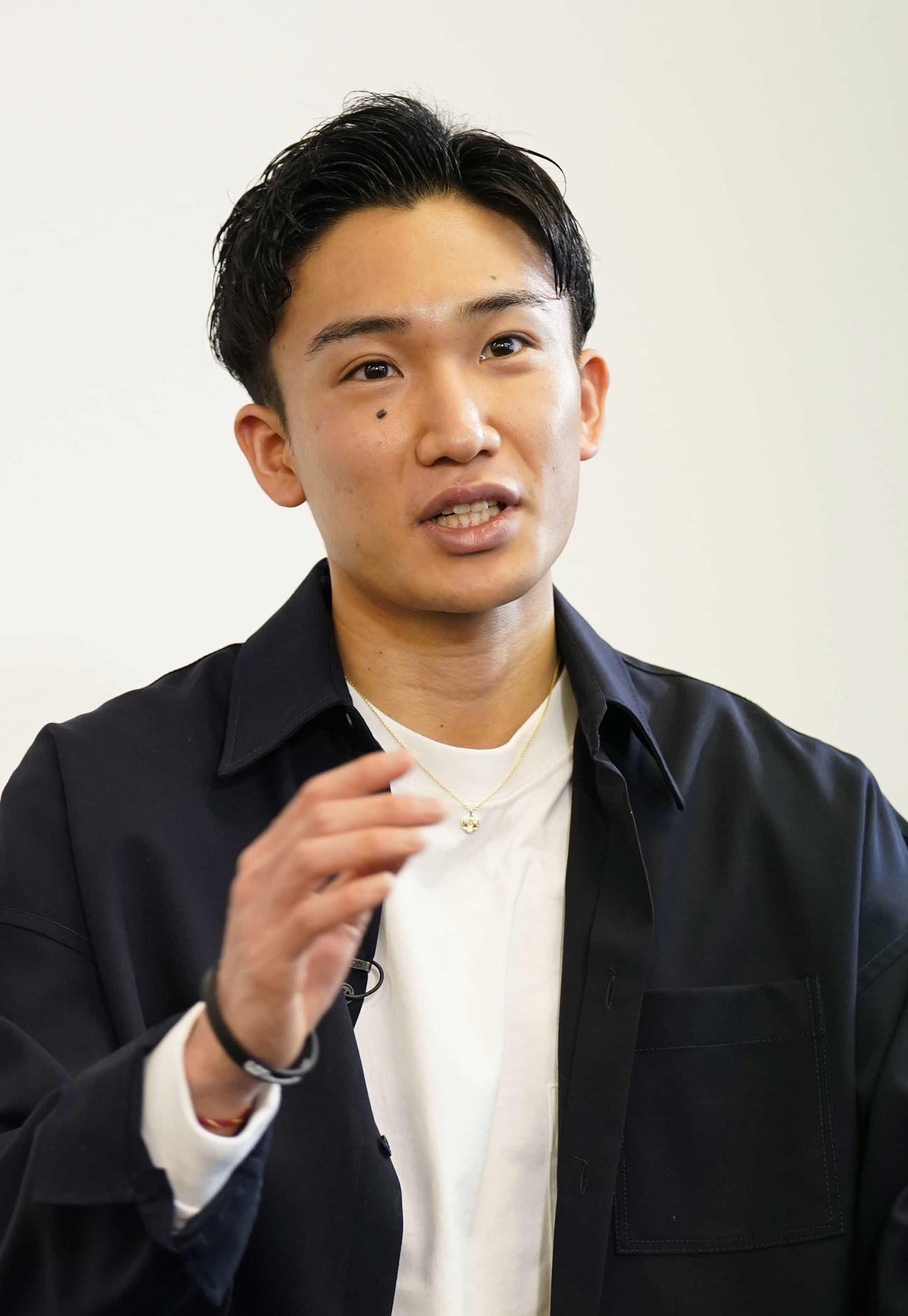 東日本大震災10年を前にインタビューに応じるバドミントンの桃田（2020年3月6日・代表撮影）