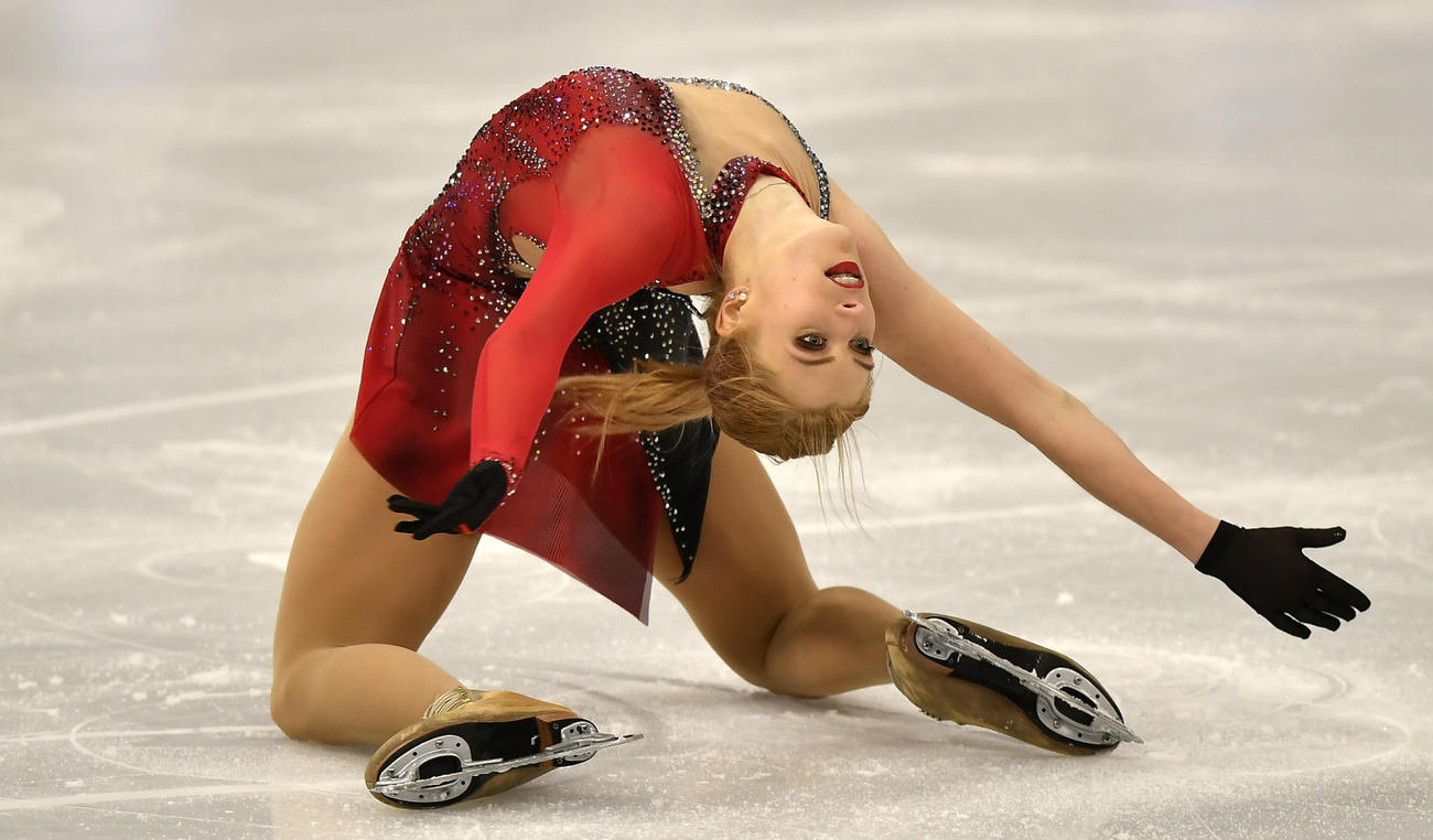 世界選手権女子SPに出場したエリスカ・ブレジノワ（AP）
