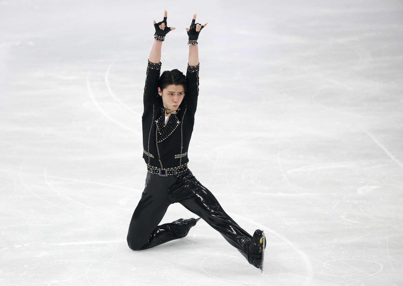 男子SPの演技に臨む羽生結弦（撮影・PNP）