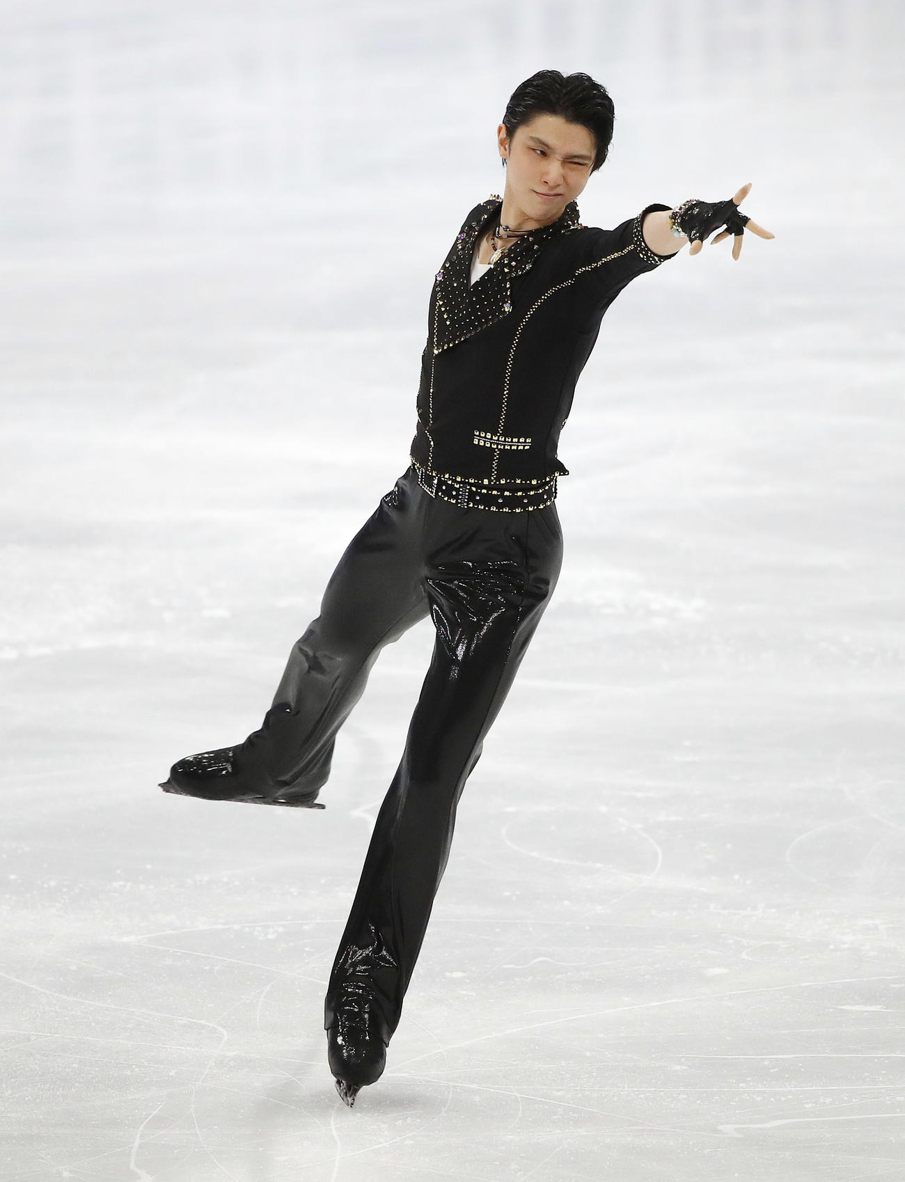 男子SPの演技に臨む羽生結弦（撮影・PNP）