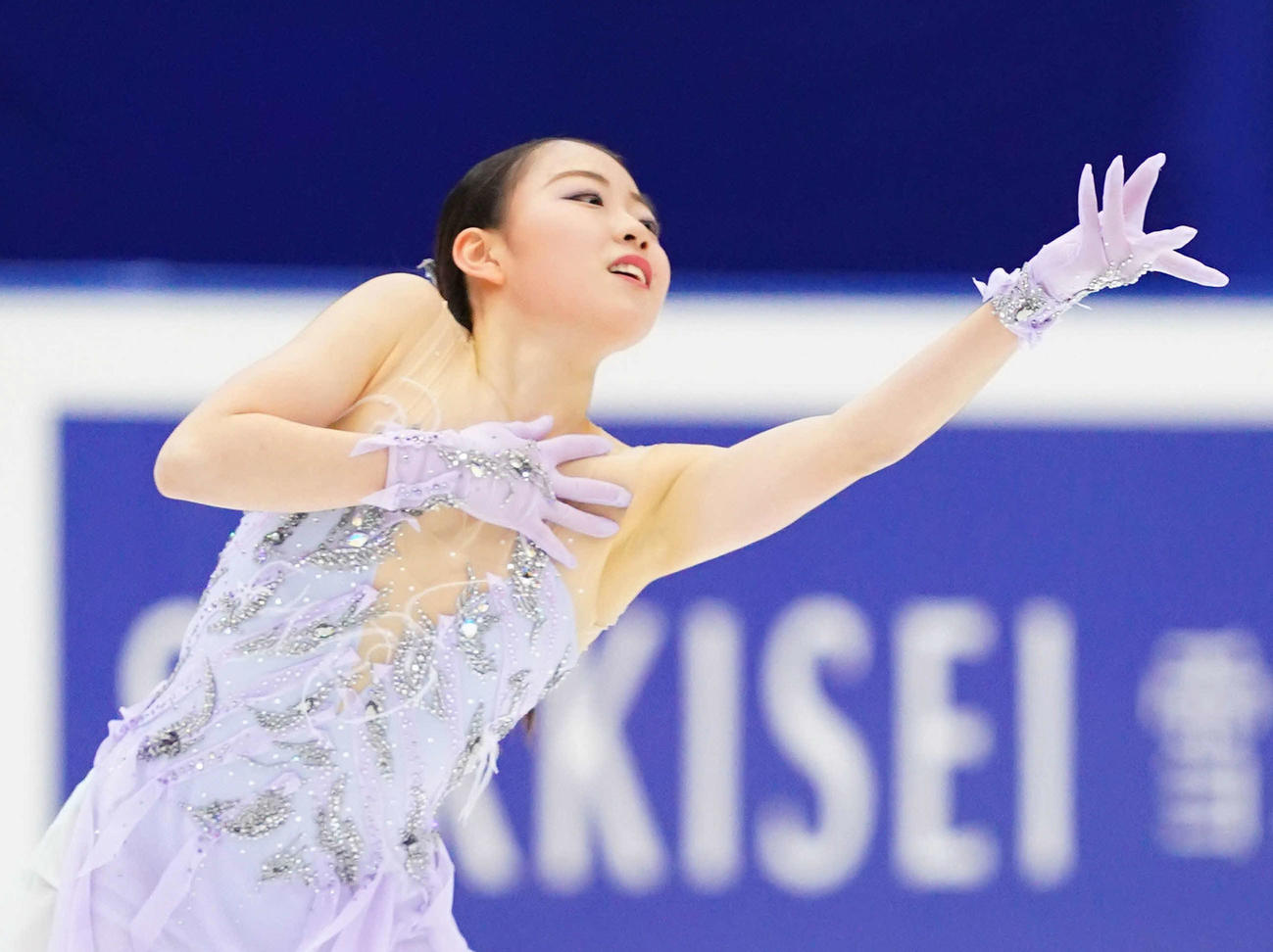 20年12月27日、女子フリーで演技をする紀平梨花＝2020年12月27日