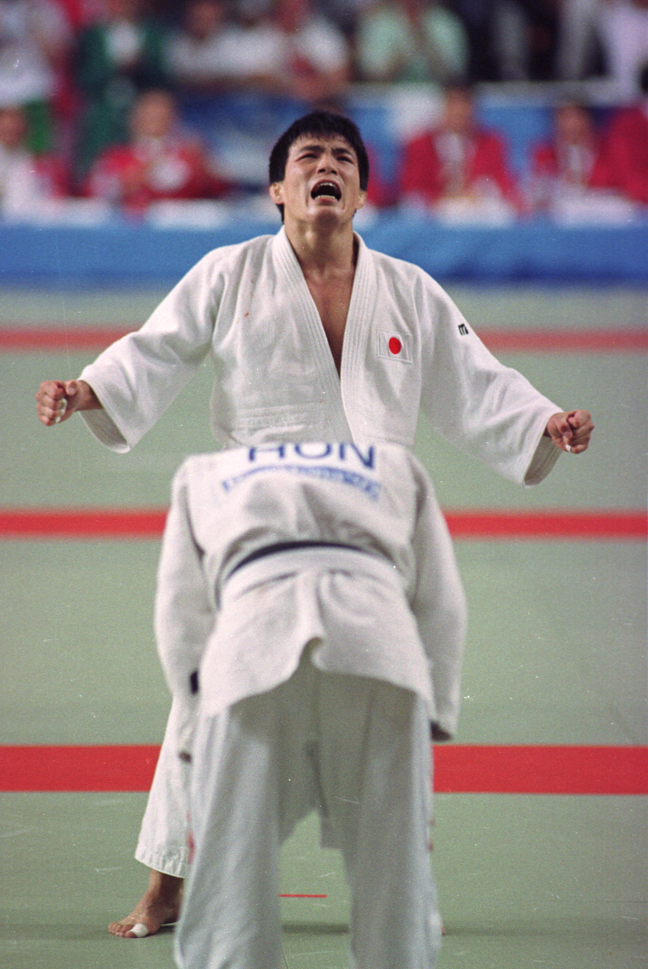 92年7月、バルセロナ五輪　柔道・男子71キロ級金メダルを獲得した古賀稔彦さん