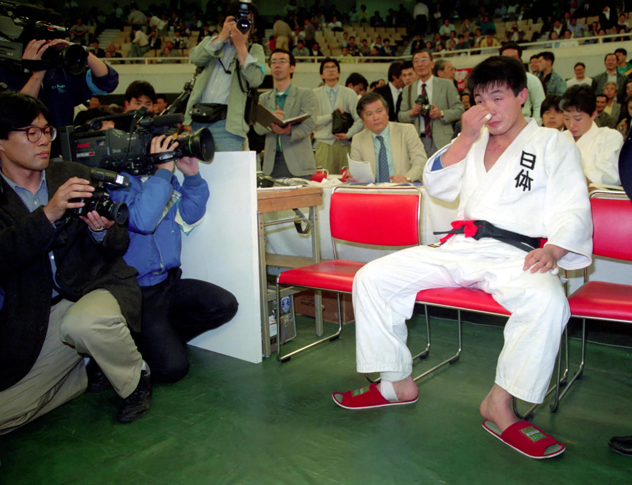 90年4月29日、柔道全日本選手権　決勝で小川に敗れ準優勝の古賀稔彦さん