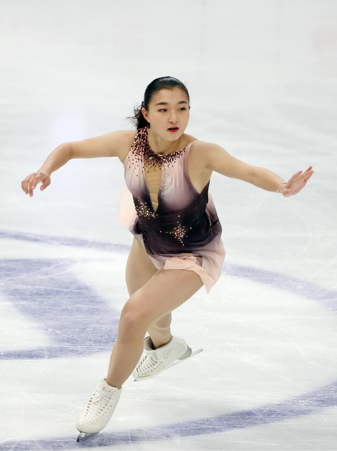女子SPの演技に臨む坂本花織（撮影・PNP）
