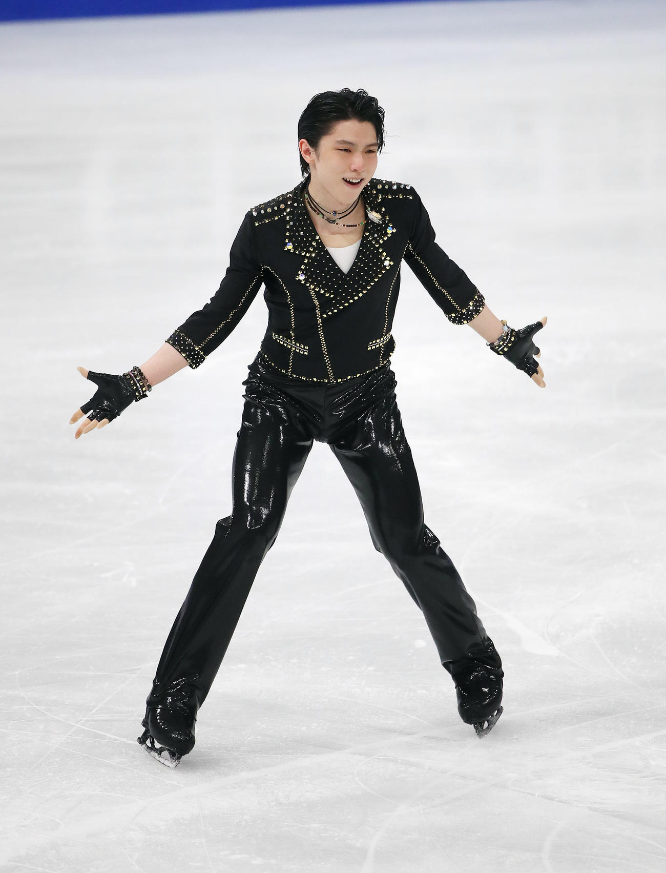 男子SPの演技に臨む羽生結弦（撮影・PNP）