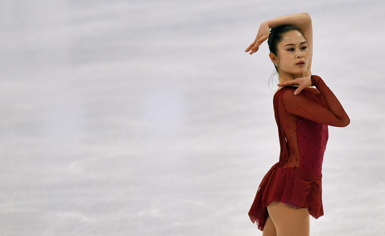 女子フリー　演技する宮原知子（AP）