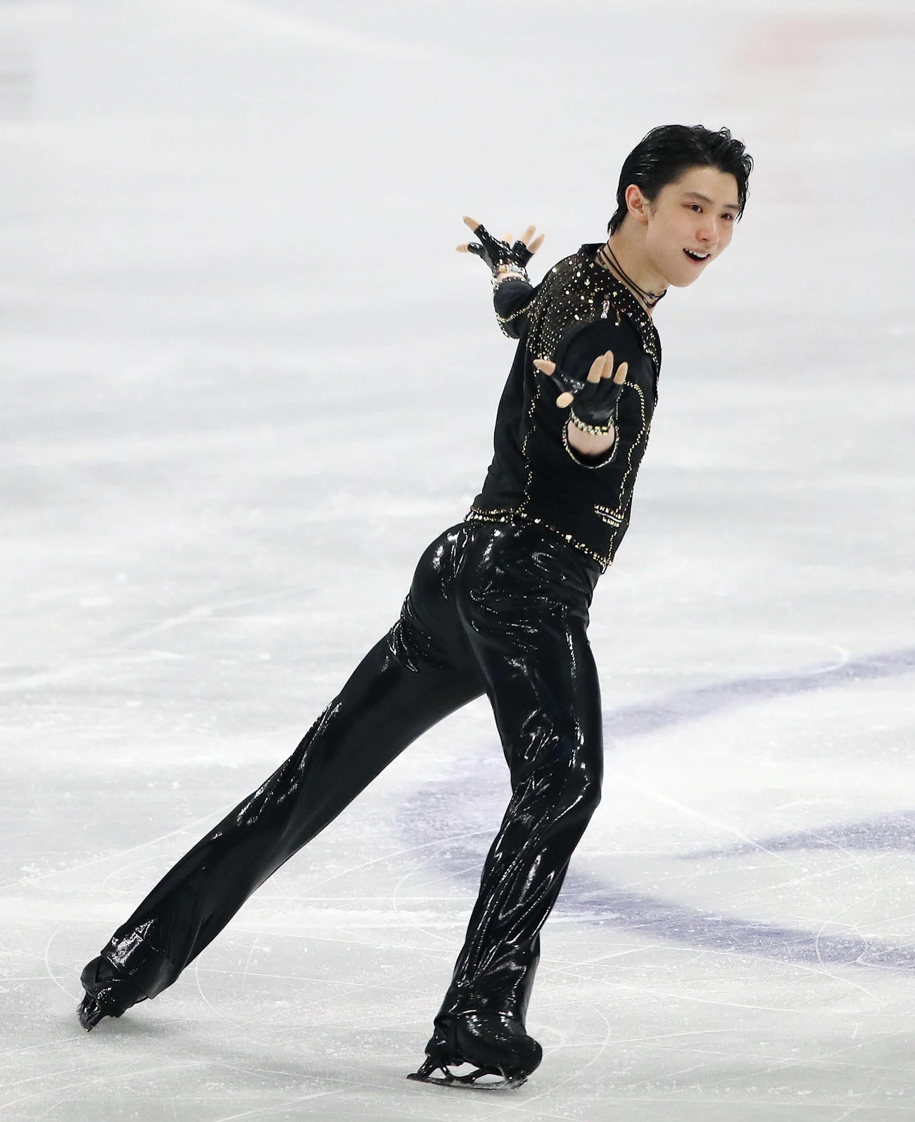 25日、男子SPの演技に臨む羽生結弦（撮影・PNP）