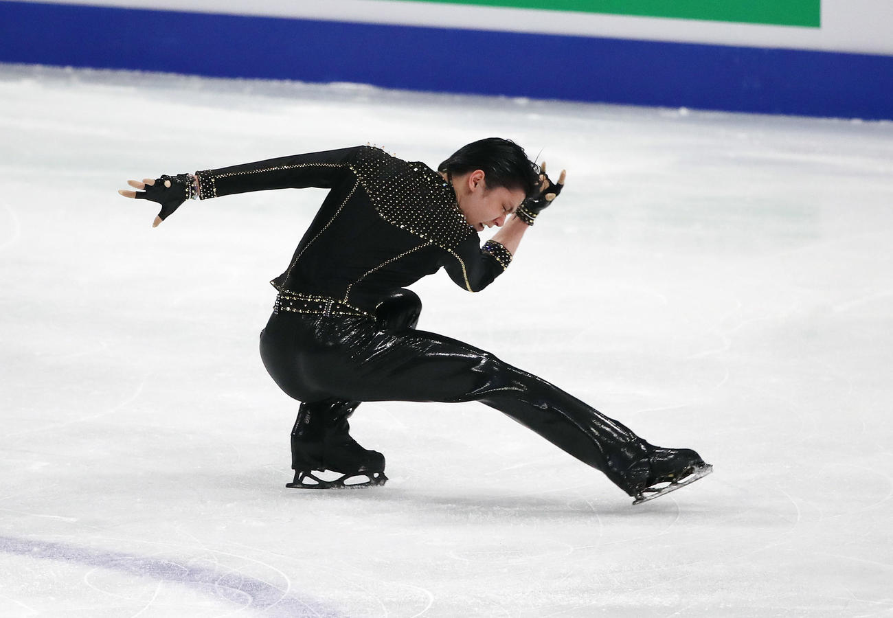 25日、男子SPの演技に臨む羽生結弦（撮影・PNP）