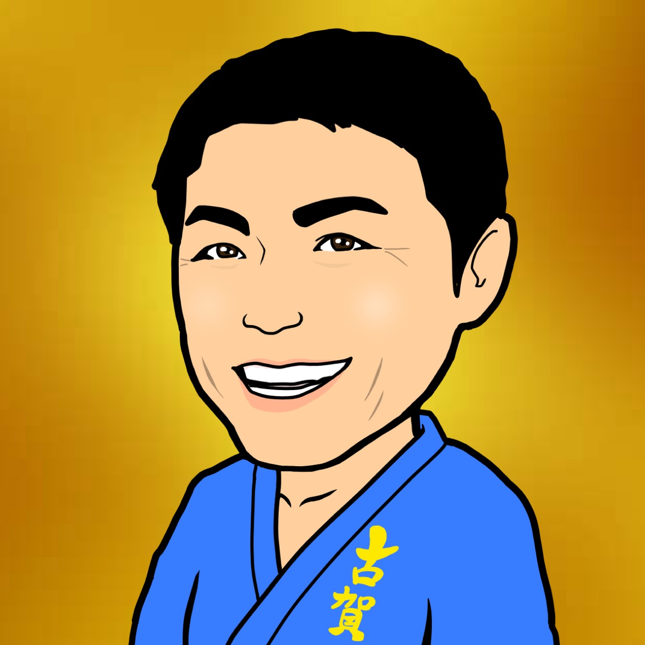 石川裕紀さんが書いた古賀稔彦さんのイラスト（本人提供）