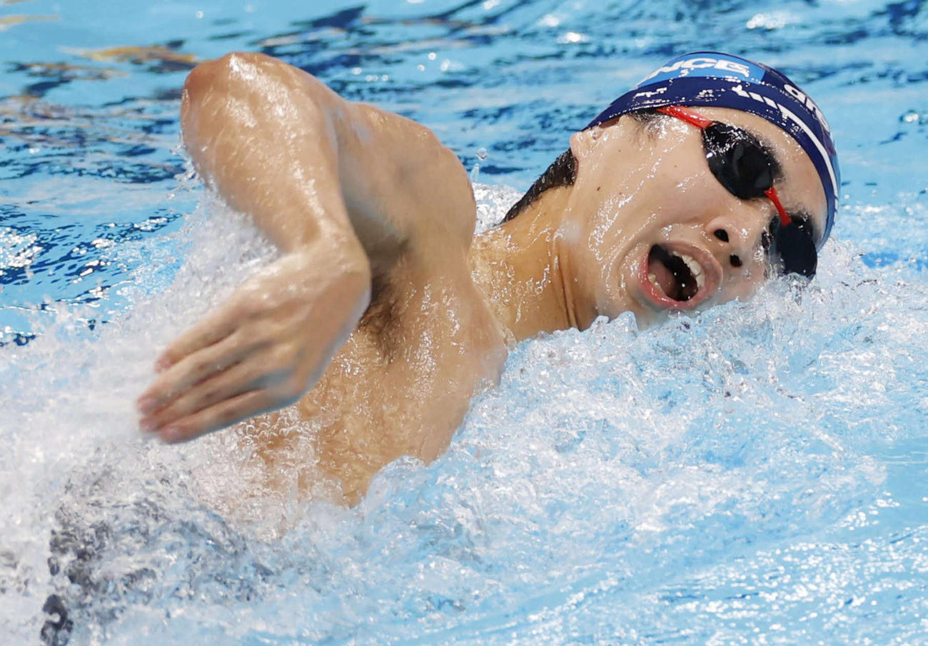 男子800メートル自由形決勝で2位の竹田（代表撮影）
