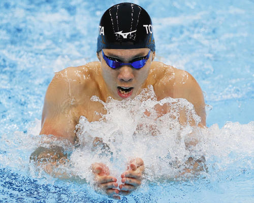 男子200メートル平泳ぎで3位の渡辺（代表撮影）