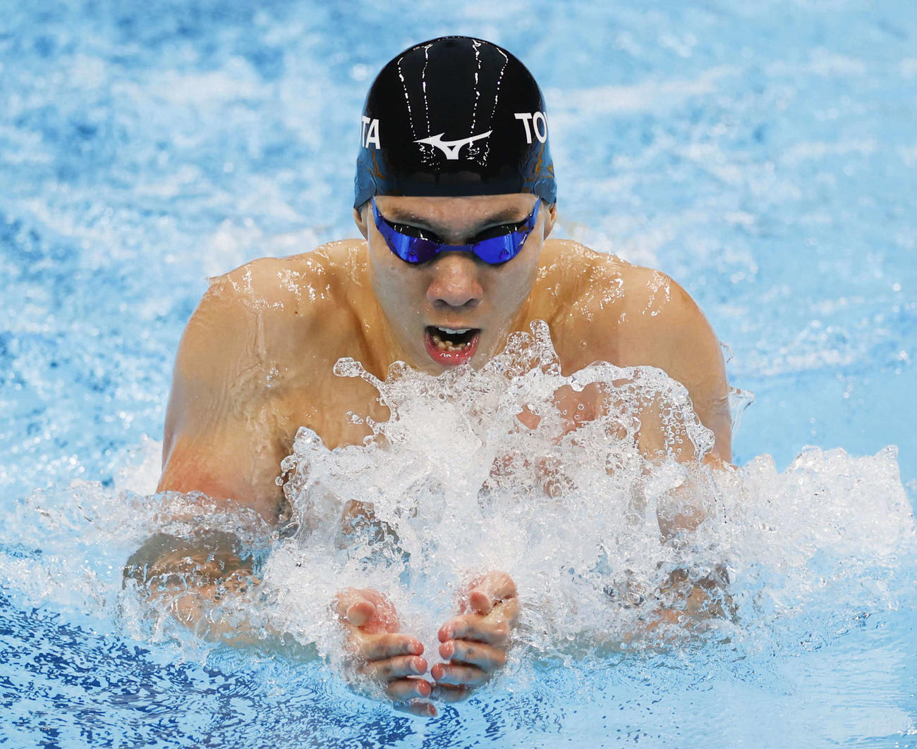 男子200メートル平泳ぎで3位の渡辺（代表撮影）