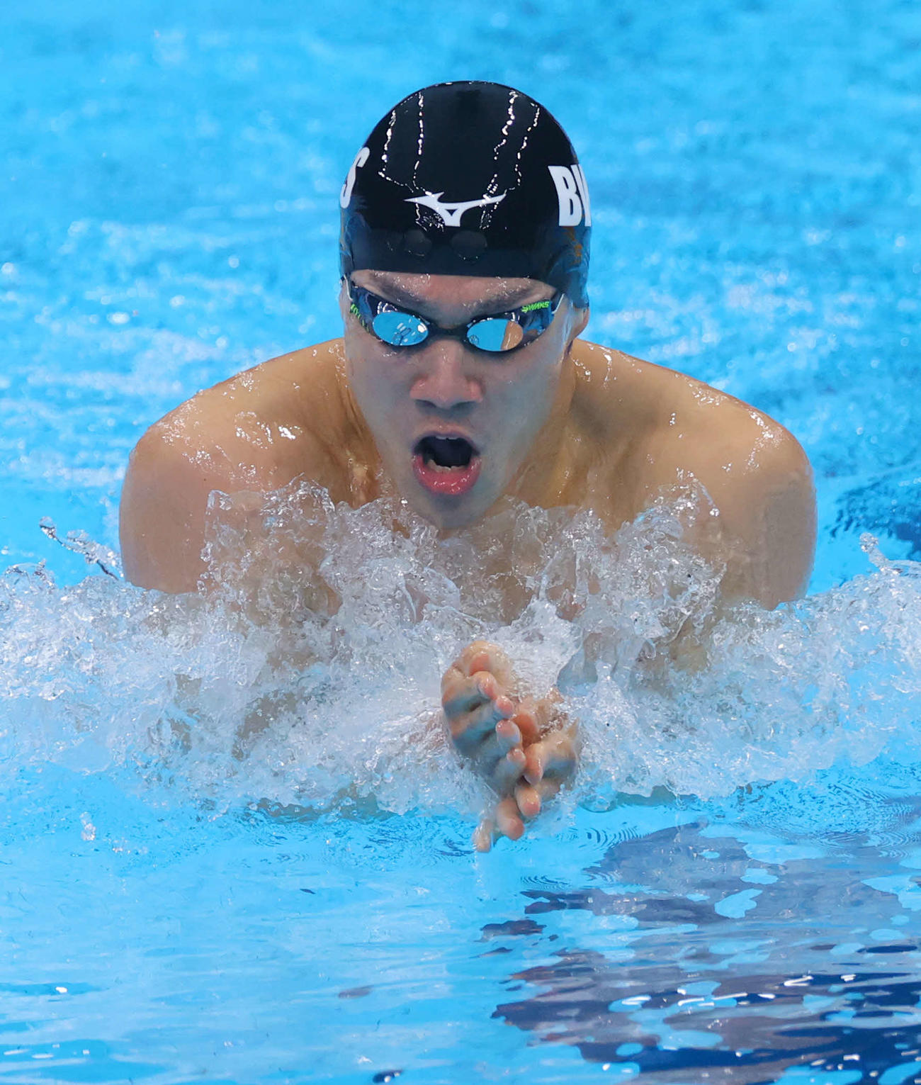 男子200メートル平泳ぎ決勝で2位の武良（代表撮影）