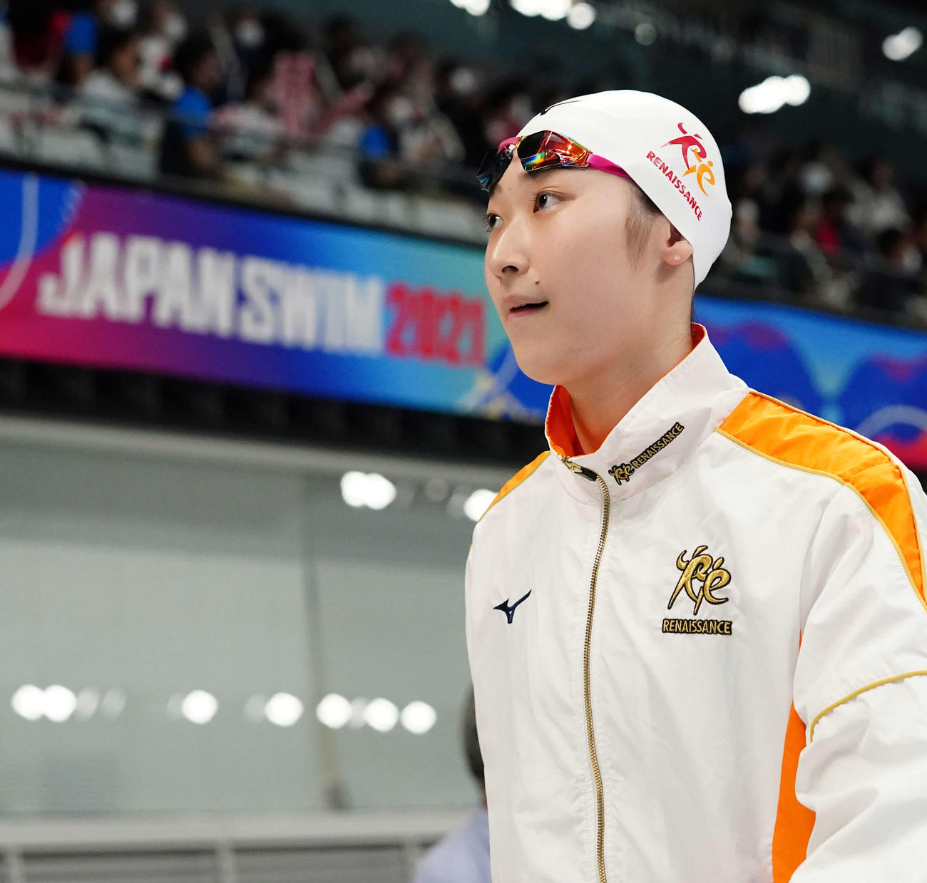 女子50メートル自由形準決勝に臨む池江璃花子（撮影・江口和貴）