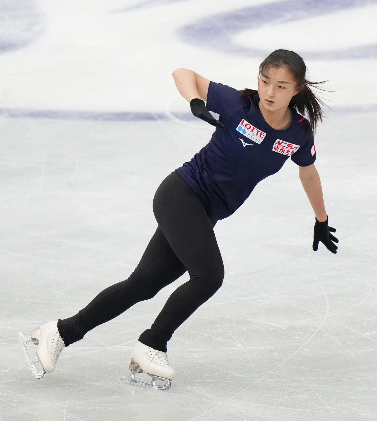 公式練習に臨む坂本花織（代表撮影）