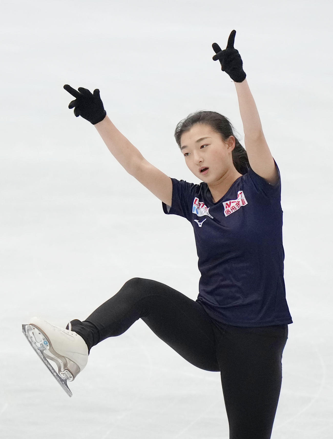 公式練習に臨む坂本花織（代表撮影）