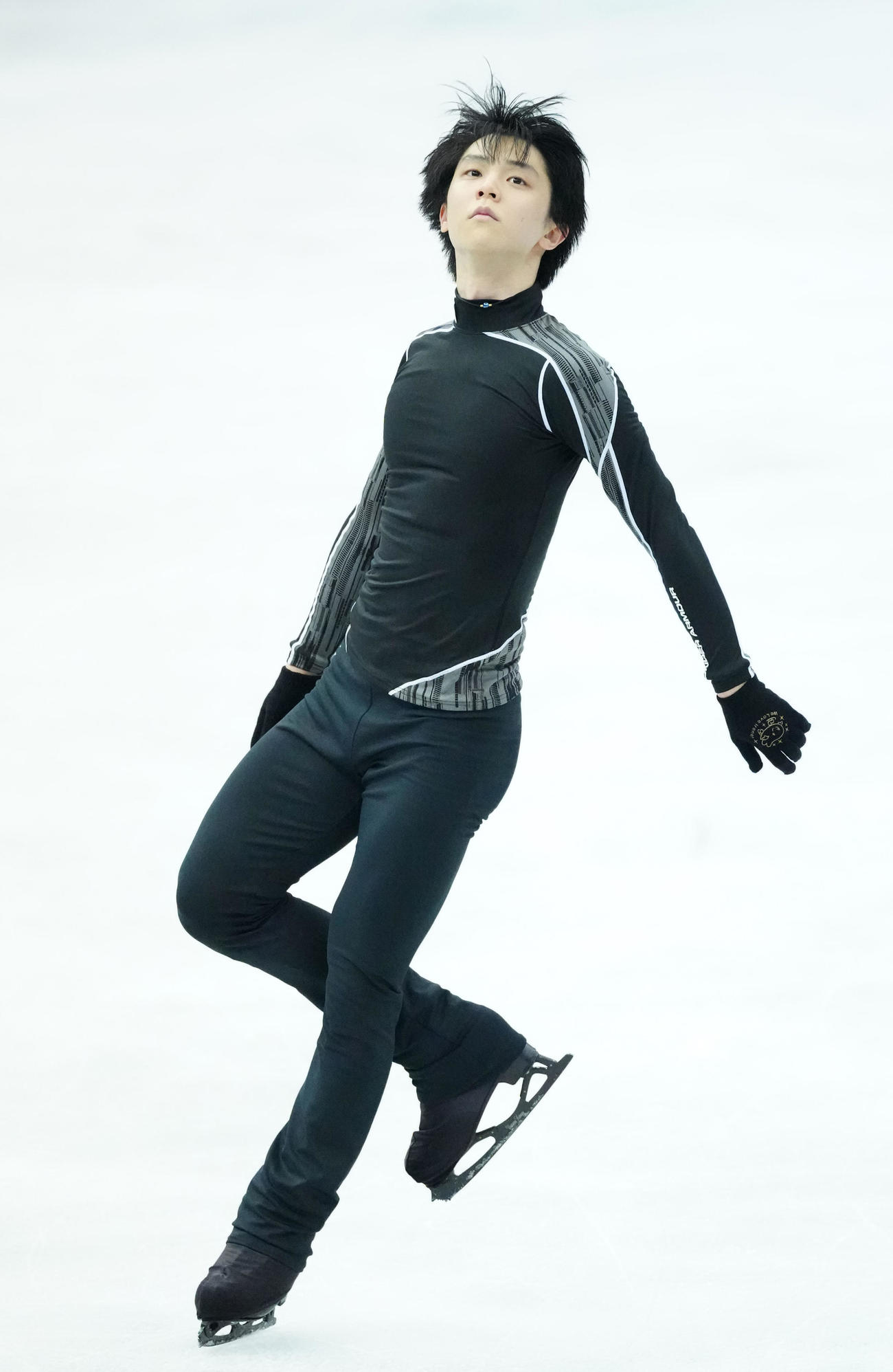 公式練習に臨む羽生結弦（代表撮影）
