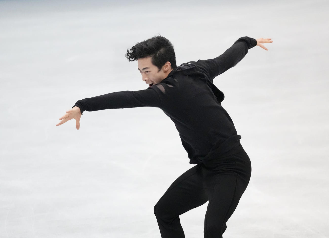 男子フリー　演技するネーサン・チェン（代表撮影）