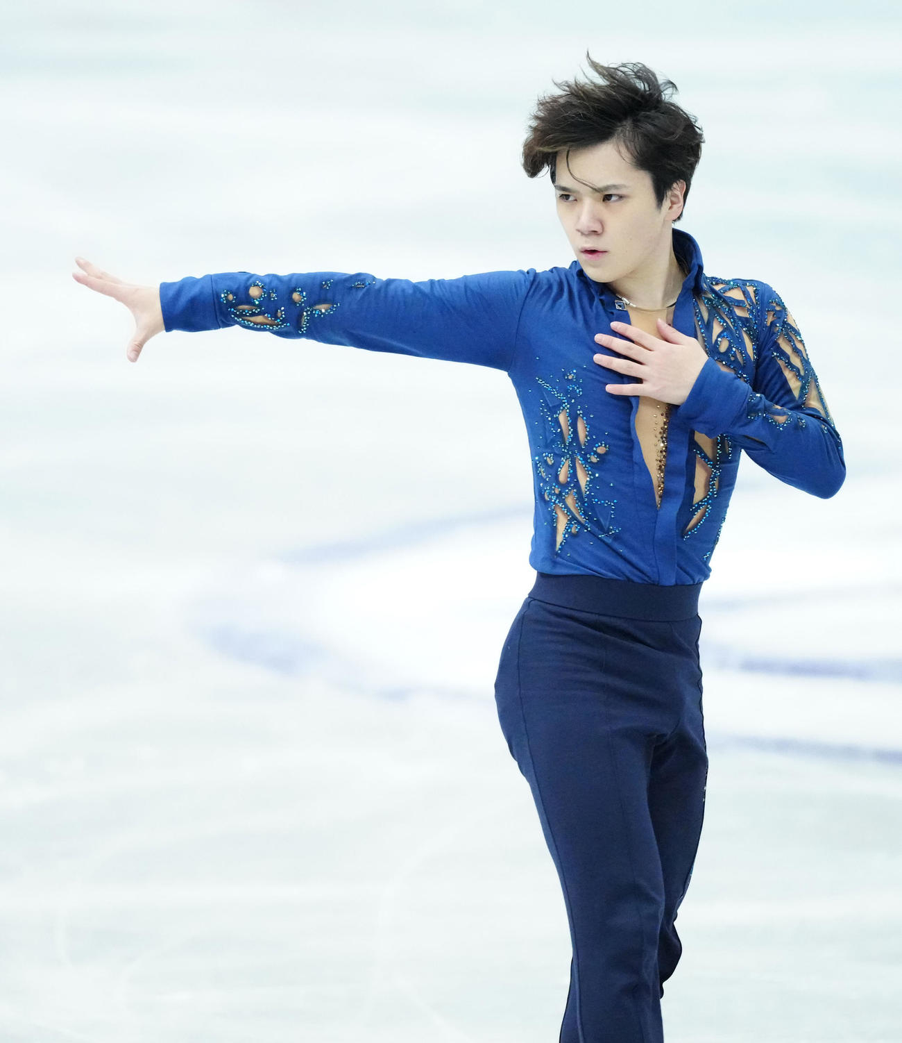 男子フリー、演技をする宇野昌磨（代表撮影）