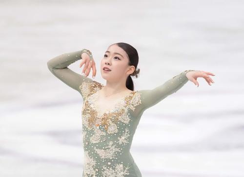 女子フリー　紀平梨花のフィニッシュ（代表撮影）