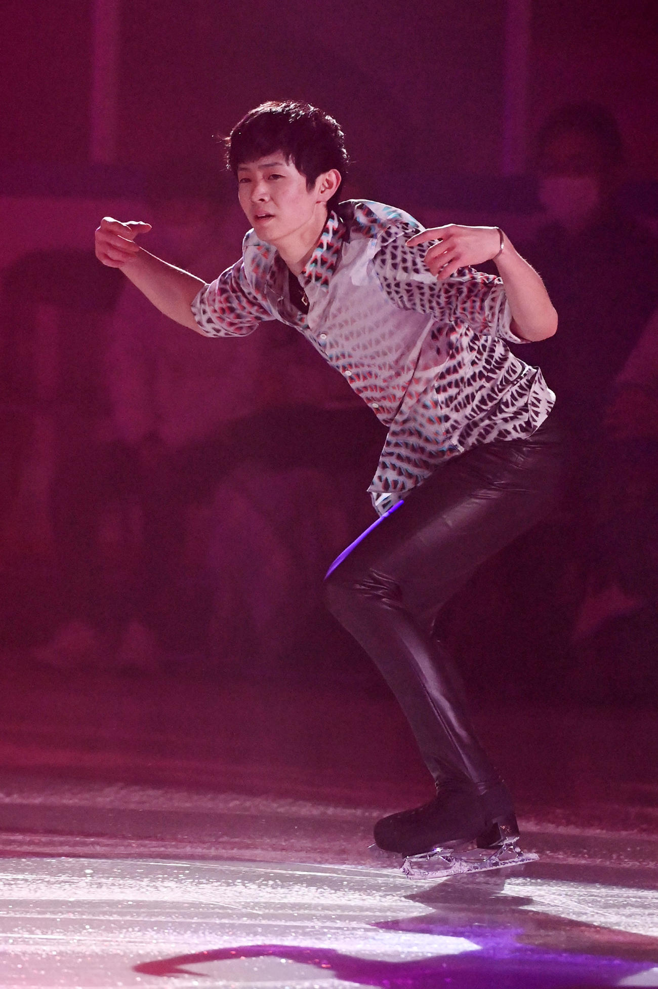 華麗な演技を見せる島田高志郎（2021年4月24日撮影）